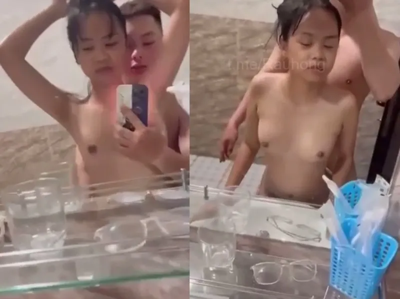 Nhỏ nhắn em cùng thằng bồ nện trước gương quay kỉ niệm